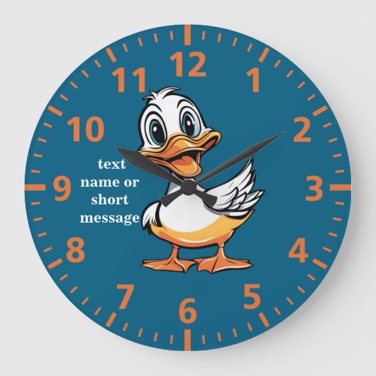 Funny ducs Wall Clock Große Wanduhr (Vorderseite)