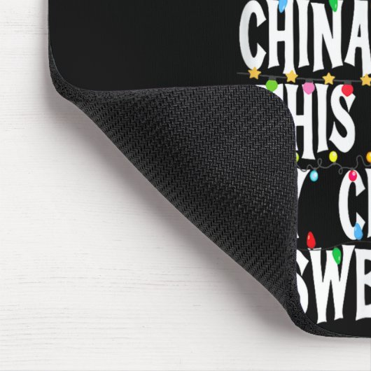 Funny Due To China Tarriffs Ugly Christmas Sweater Mousepad (Ecke)