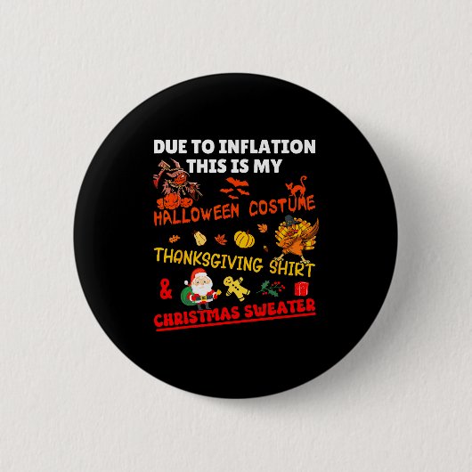 Funny Due To Inflation This Is Xmas New Year's Eve Button (Vorderseite)