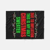 Funny Due To Inflation Ugly Christmas Sweaters Fam Fleecedecke (Vorderseite (Horizontal))