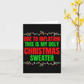 Funny Due To Inflation Ugly Christmas Sweaters Fam Karte (Gelbe Blume)