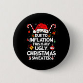 Funny Due To Inflation Ugly Christmas Sweaters For Button (Vorderseite)