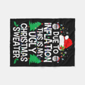 Funny Due To Inflation Ugly Christmas Sweaters For Fleecedecke (Vorderseite (Horizontal))