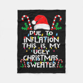 Funny Due To Inflation Ugly Christmas Sweaters For Fleecedecke (Vorderseite)