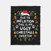 Funny Due To Inflation Ugly Christmas Sweaters For Fleecedecke (Vorderseite)