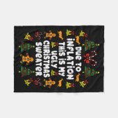 Funny Due To Inflation Ugly Christmas Sweaters For Fleecedecke (Vorderseite (Horizontal))