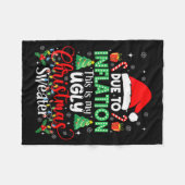 Funny Due To Inflation Ugly Christmas Sweaters For Fleecedecke (Vorderseite (Horizontal))