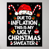 Funny Due To Inflation Ugly Christmas Sweaters For Poster (Vorne)