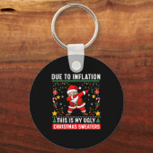Funny Due To Inflation Ugly Christmas Sweaters For Schlüsselanhänger (Vorderseite)