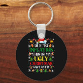 Funny Due To Inflation Ugly Christmas Sweaters For Schlüsselanhänger (Vorderseite)