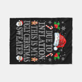Funny Due To Inflation Ugly Christmas Sweaters Men Fleecedecke (Vorderseite (Horizontal))