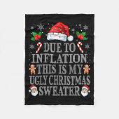 Funny Due To Inflation Ugly Christmas Sweaters Men Fleecedecke (Vorderseite)