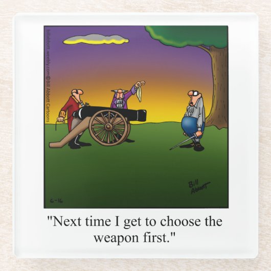 Funny Dueling bei Morgendämmerung Spaß Untersetzer (Vorderseite)