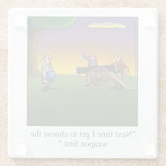 Funny Dueling bei Morgendämmerung Spaß Untersetzer (Rückseite)