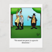 Funny "Dueling Spaß" Postkarte (Vorderseite)