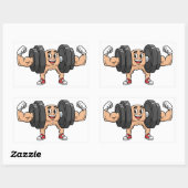 Funny Dumbbell Cartoon Flexing Sticker (Blatt)