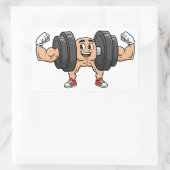 Funny Dumbbell Cartoon Flexing Sticker (Tasche)