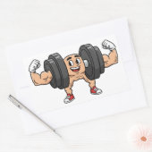 Funny Dumbbell Cartoon Flexing Sticker (Umschlag)