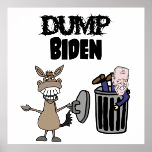 Funny Dump Biden Politischer Cartoon Poster