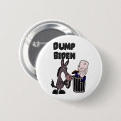 Funny Dump Joe Biden Cartoon Button (Vorne & Hinten)
