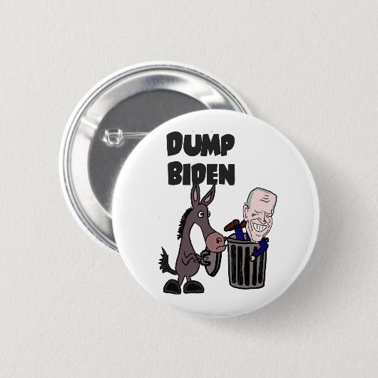 Funny Dump Joe Biden Cartoon Button (Vorne & Hinten)