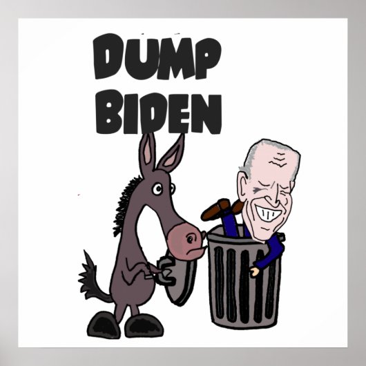Funny Dump Joe Biden Cartoon Poster (Vorne)