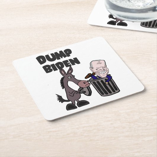 Funny Dump Joe Biden Cartoon Rechteckiger Pappuntersetzer (angewinkelt)