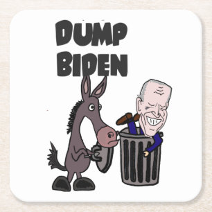 Funny Dump Joe Biden Cartoon Rechteckiger Pappuntersetzer