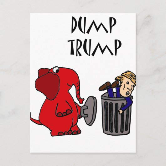 Funny Dump Trump Politischer Cartoon Art Postkarte (Vorderseite)