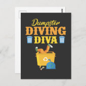 Funny Dumpster Diva Trash Lover Postkarte (Vorne/Hinten)