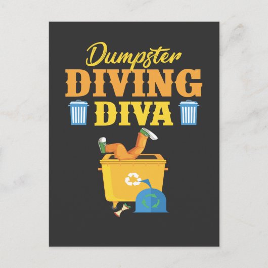 Funny Dumpster Diva Trash Lover Postkarte (Vorderseite)