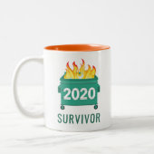 Funny Dumpster Fire 2020 personalisiert Zweifarbige Tasse (Links)