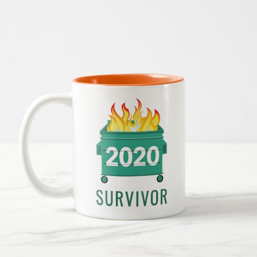 Funny Dumpster Fire 2020 personalisiert Zweifarbige Tasse (Links)