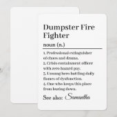 Funny Dumpster Fire Fighter Definition Card Einladung (Vorne/Hinten)