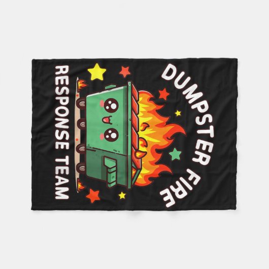 Funny Dumpster Fire Response Team Meme Funny Work Fleecedecke (Vorderseite (Horizontal))