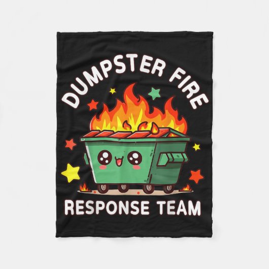 Funny Dumpster Fire Response Team Meme Funny Work Fleecedecke (Vorderseite)