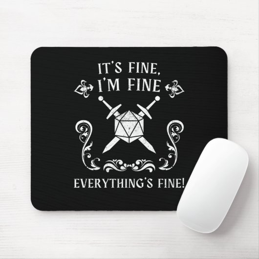 Funny Dungeon Tabletop Gamer Slogan Mousepad (Mit Mouse)