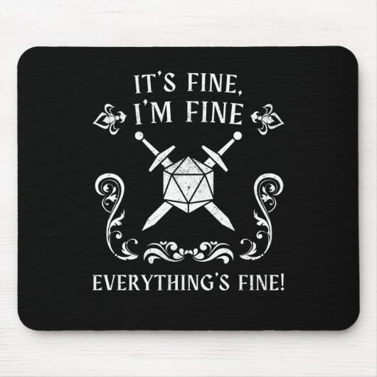 Funny Dungeon Tabletop Gamer Slogan Mousepad (Vorne)