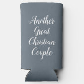 Funny Dusty Blue und White Wedding Selters Dosenkühler (Rückseite)