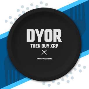 Funny DYOR Machen Sie Ihre eigene Forschung XRP Kr Pappteller