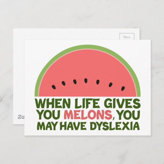 Funny Dyslexia Postkarte (Vorne/Hinten)