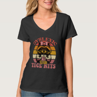 Funny Dyslexie Joke Raccoon Shirt Dyslexie mit Ti