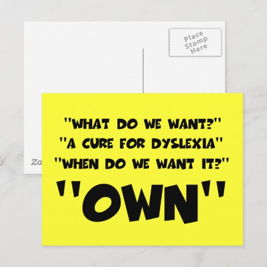 Funny dyslexisch postkarte (Vorne/Hinten)