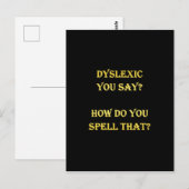 Funny dyslexischer Spelling Joke Postkarte (Vorne/Hinten)