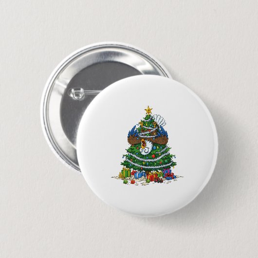 Funny Eagle Christmas Tree Lights Kids Mens Womens Button (Vorne & Hinten)