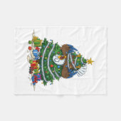 Funny Eagle Christmas Tree Lights Kids Mens Womens Fleecedecke (Vorderseite (Horizontal))