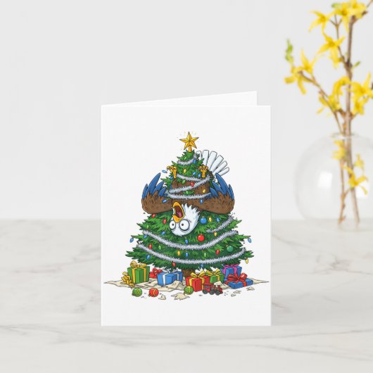 Funny Eagle Christmas Tree Lights Kids Mens Womens Karte (Gelbe Blume)