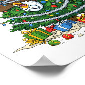 Funny Eagle Christmas Tree Lights Kids Mens Womens Poster (Ecke)