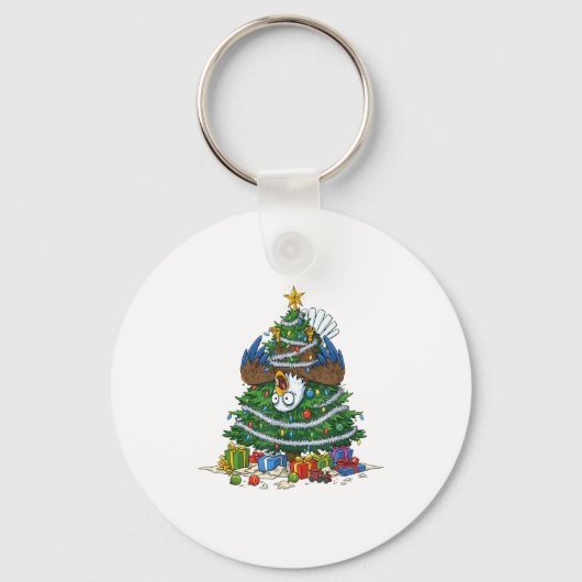 Funny Eagle Christmas Tree Lights Kids Mens Womens Schlüsselanhänger (Vorderseite)