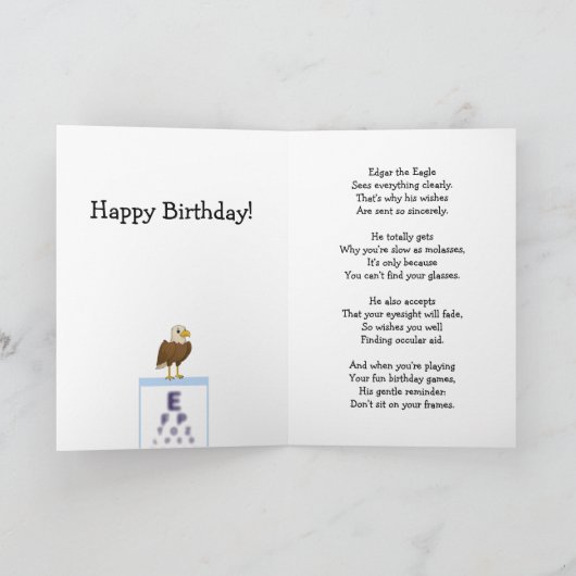 Funny Eagle Eyesight Age Burn Karte (Innenseite)